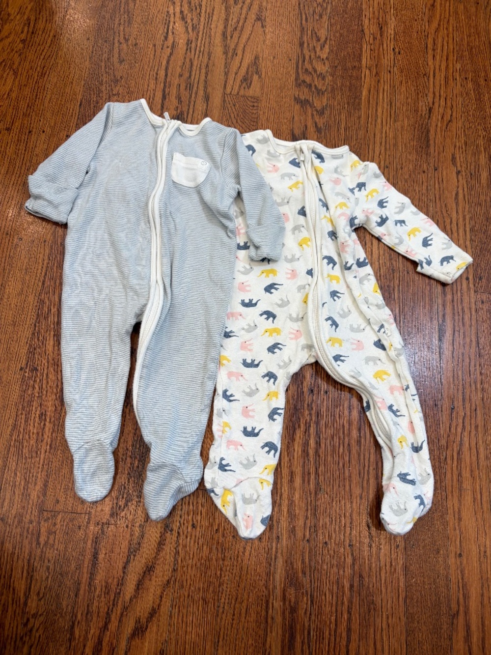 Mori Baby - Clever Zip Baby Pajamas - Bamboo & Organic Cotton - 2 pairs